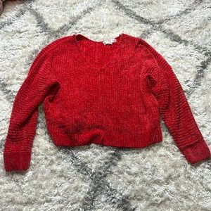 Pink Rose Cropped Sweater